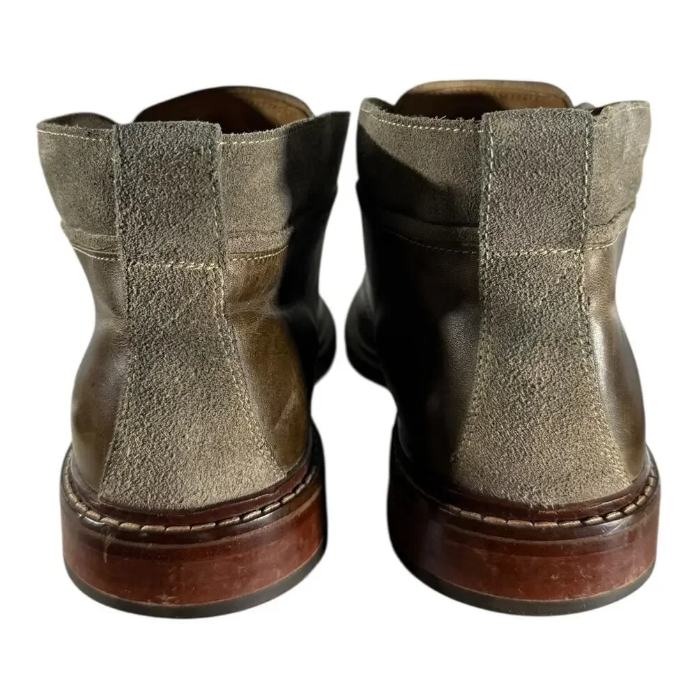 Cole Haan Chukka Boots Men's 11M Brown Leather Almond Toe Lace-Up Block Heel